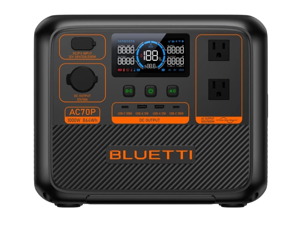 پاور استیشن قابل حمل AC70P (1000W) بلوتی BLUETTI با باتری 864Wh